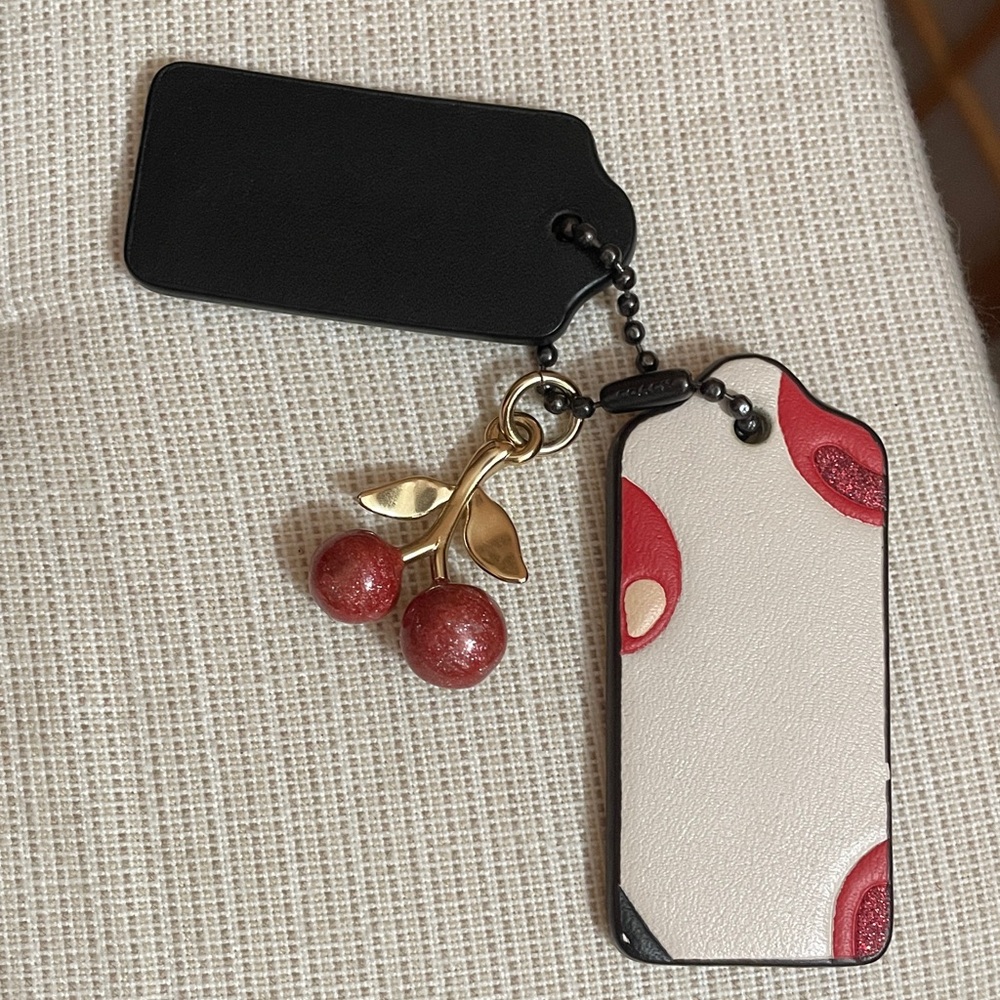 Coach Tea Roses Baguette Bag with Coach Cherry Hangtag & Mini Cherry Charm NWT - Picture 6 of 17